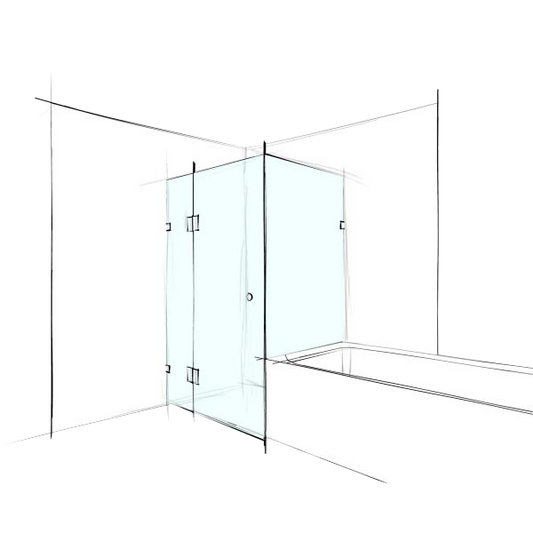 Custom Frameless Square Corner Set-In Over Bath