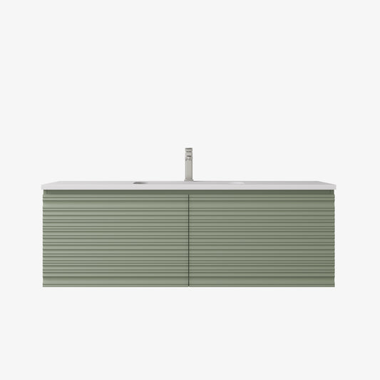 Sedona Olive Green Fluted Wall Hung PVC Cabinet LK-MS1221W-OG