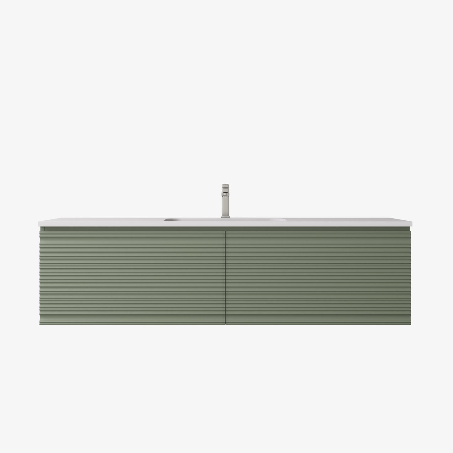 Sedona Olive Green Fluted Wall Hung PVC Cabinet LK-MS1521W-OG