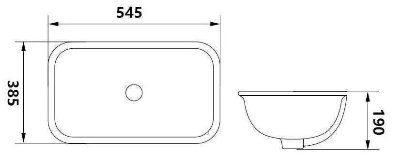 LUCI UNDER COUNTER BASIN - 545mm, 585mm