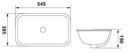 LUCI UNDER COUNTER BASIN - 545mm, 585mm