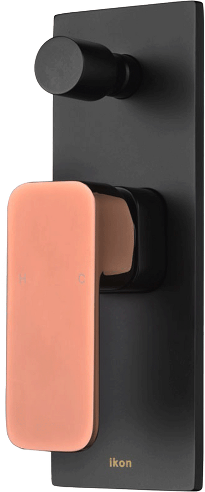 Seto Wall Mixer Diverter Matte Black / Rose Gold Handle