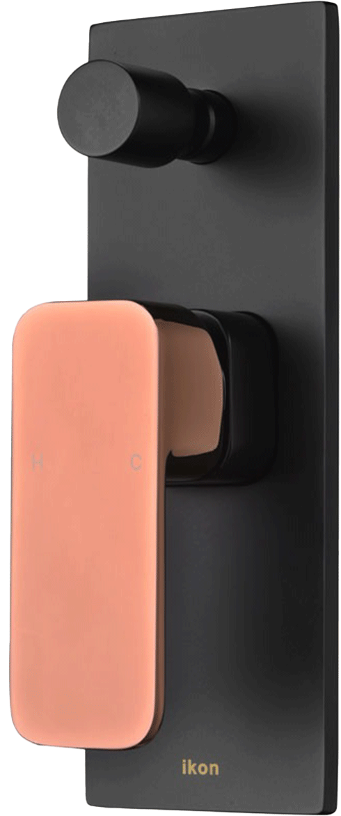 Seto Wall Mixer Diverter Matte Black / Rose Gold Handle