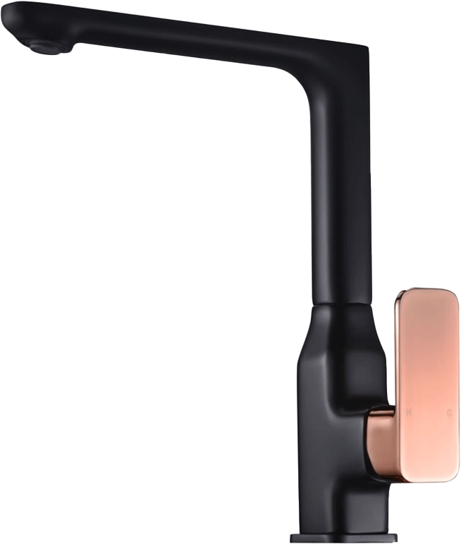 Seto Sink Mixer Matte Black / Rose Gold Handle