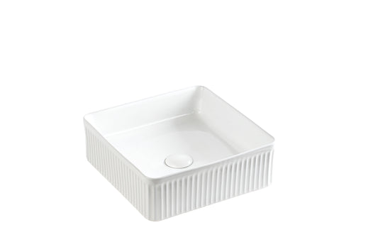 Crete Flueted Fine Ceramic Above Counter Basin