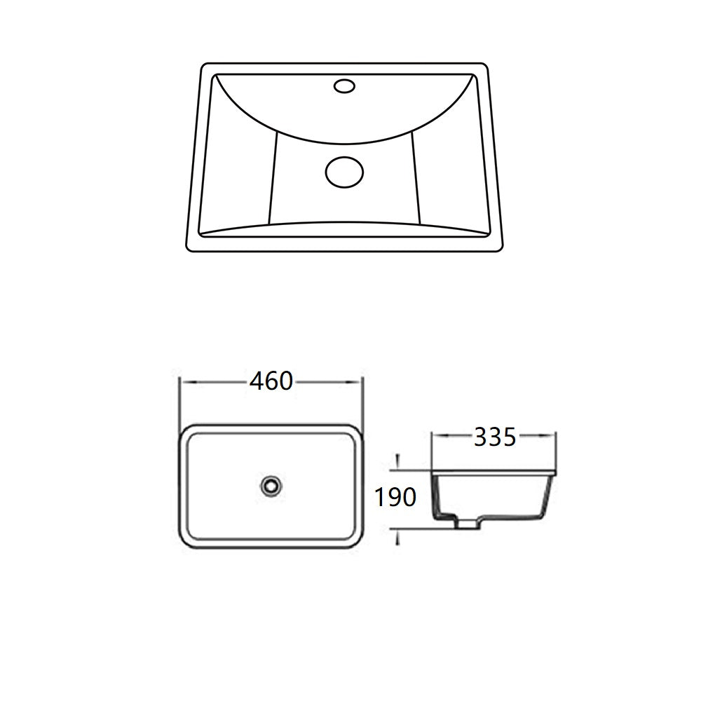 URBAN LIFE UNDER COUNTER BASIN - 437mm, 460mm, 525mm, 545mm