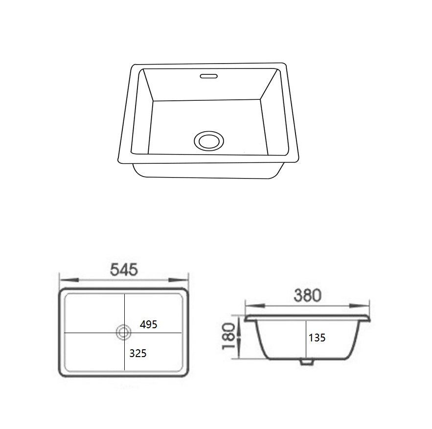 URBAN LIFE UNDER COUNTER BASIN - 437mm, 460mm, 525mm, 545mm