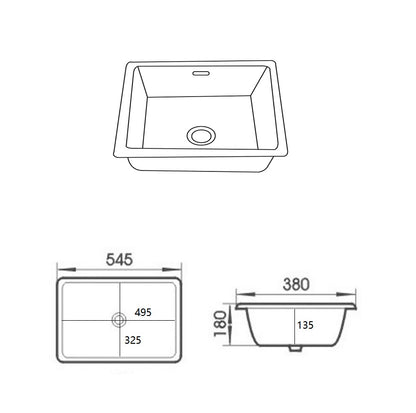 URBAN LIFE UNDER COUNTER BASIN - 437mm, 460mm, 525mm, 545mm