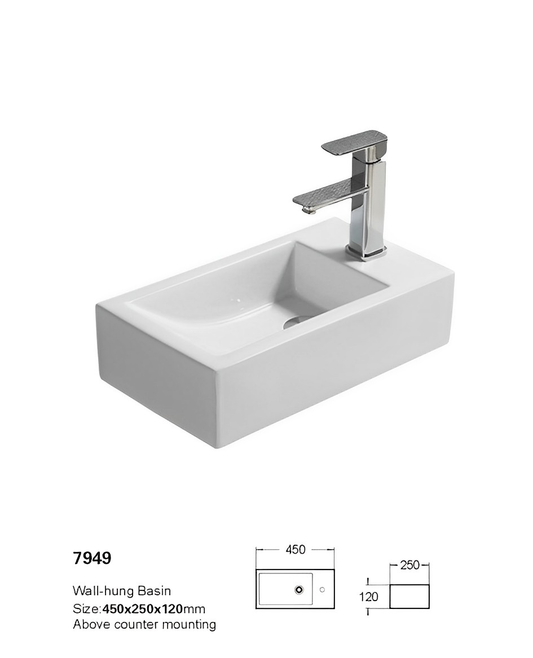 Crete Fine Ceramic Wall Hung Mini Basin