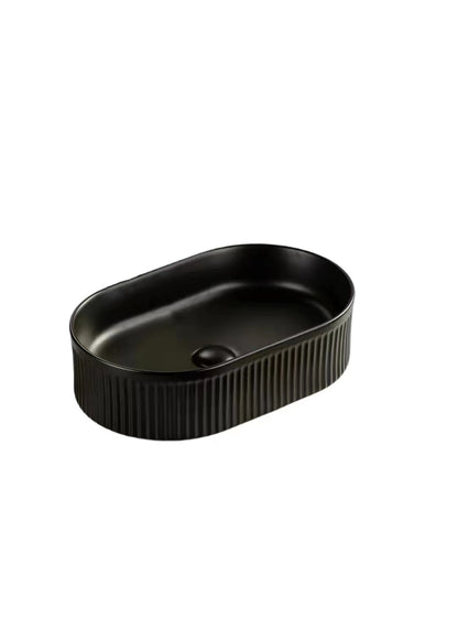 Ellips Fluted Fine Ceramic Above Counter Basin