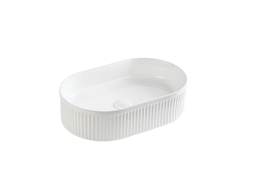 Ellips Fluted Fine Ceramic Above Counter Basin