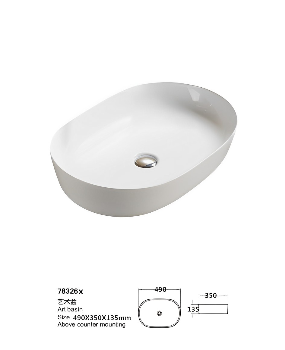 Ellips Fine Ceramic Above Counter Basin