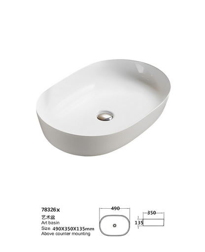 Ellips Fine Ceramic Above Counter Basin
