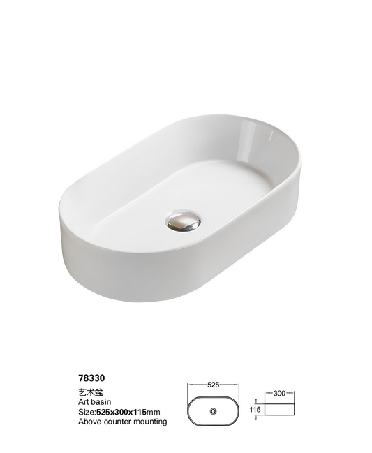 Ellips Fine Ceramic Above Counter Basin