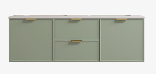 Madura Federation Wall Hung Cabinet Olive Green LK-FM1521-OG
