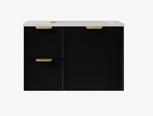 Madura Federation Wall Hung Cabinet Matte Black LK-FM74LW-MB