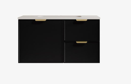 Madura Federation Wall Hung Cabinet Matte Black LK-FM94RW-MB