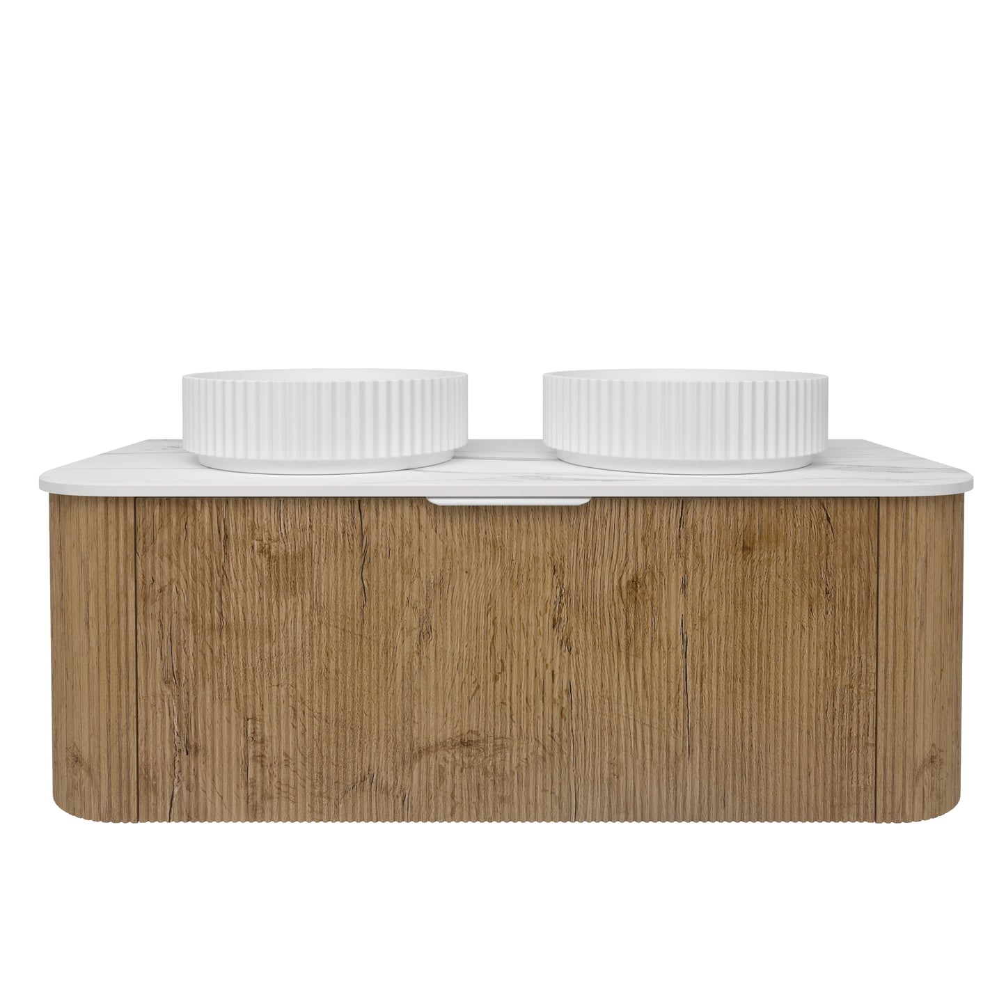 Agena Fluted Wood Grain WH Vanities Costal Oak LK-MA1200W-PO
