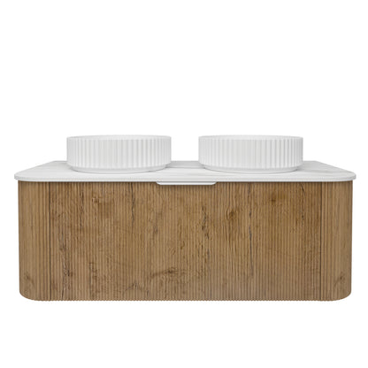 Agena Fluted Wood Grain WH Vanities Costal Oak LK-MA1200W-PO