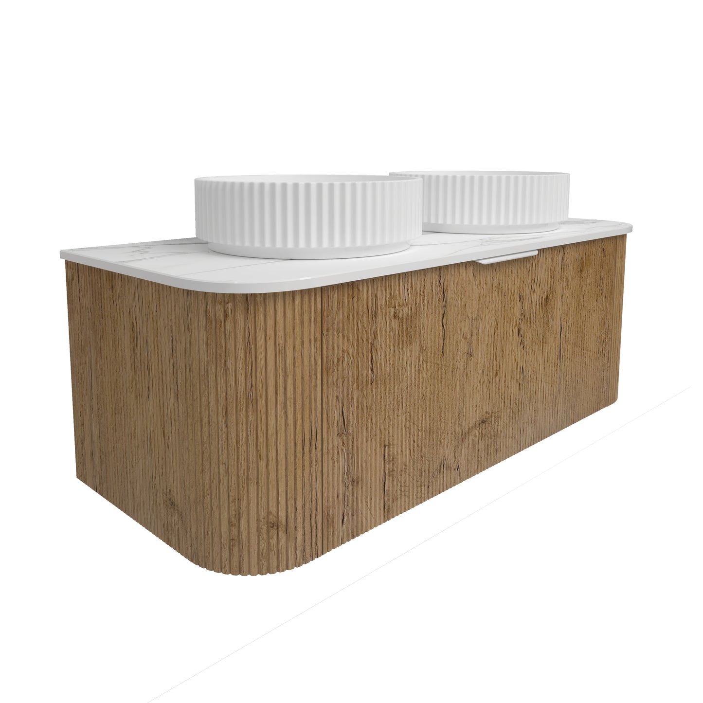 Agena Fluted Wood Grain WH Vanities Costal Oak LK-MA1200W-PO