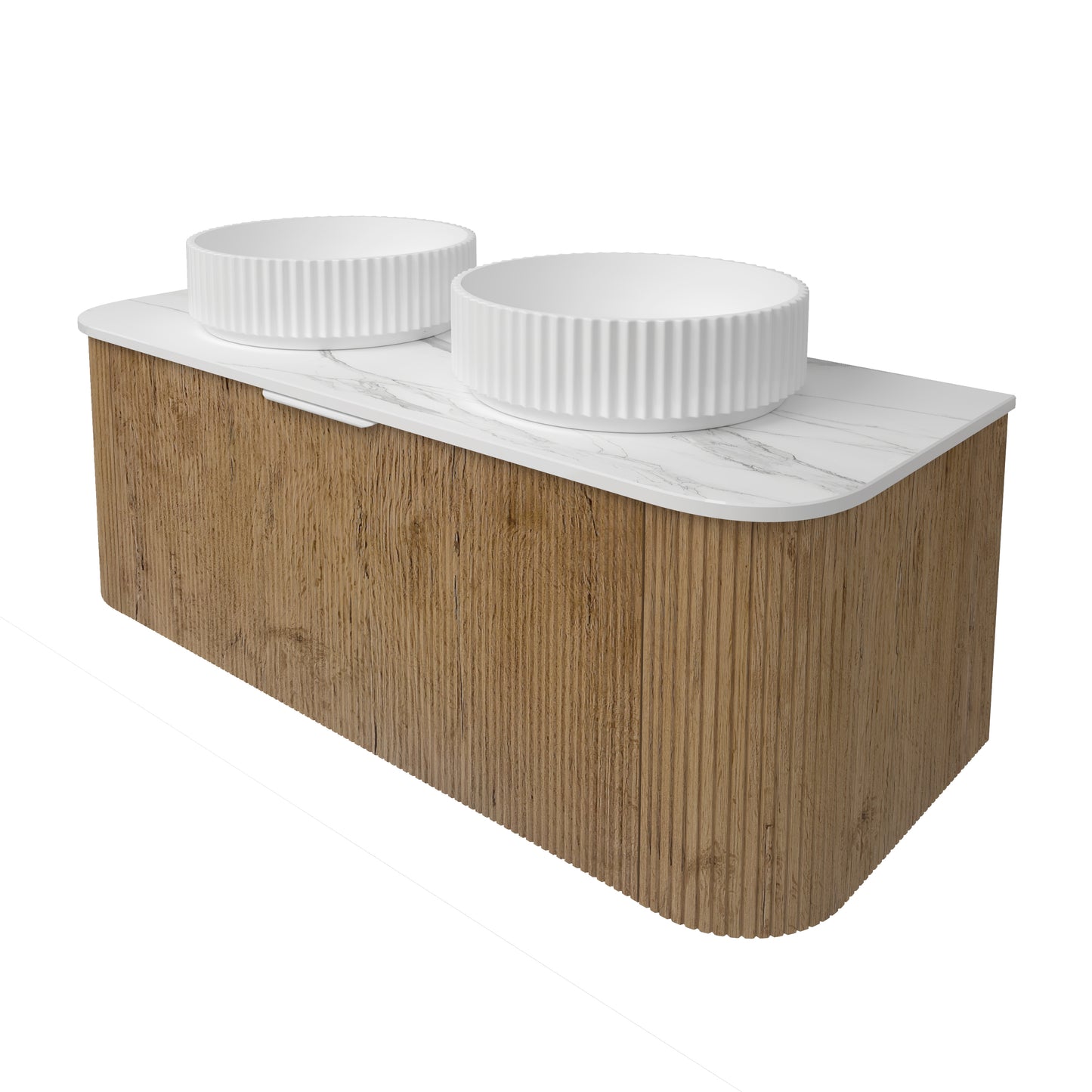 Agena Fluted Wood Grain WH Vanities Costal Oak LK-MA1200W-PO