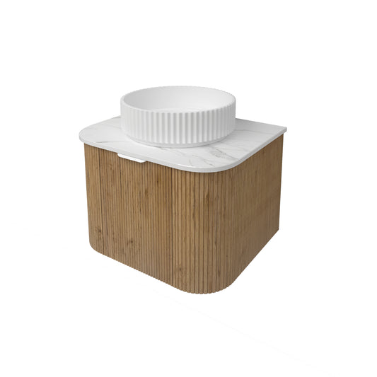 Agena Fluted Wood Grain WH Vanities Costal Oak LK-MA600W-PO