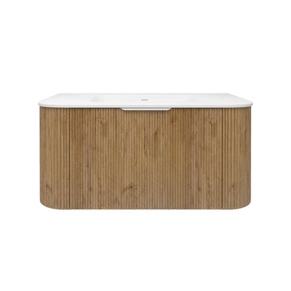 Agena Fluted Wood Grain WH Vanities Costal Oak LK-MA900W-PO