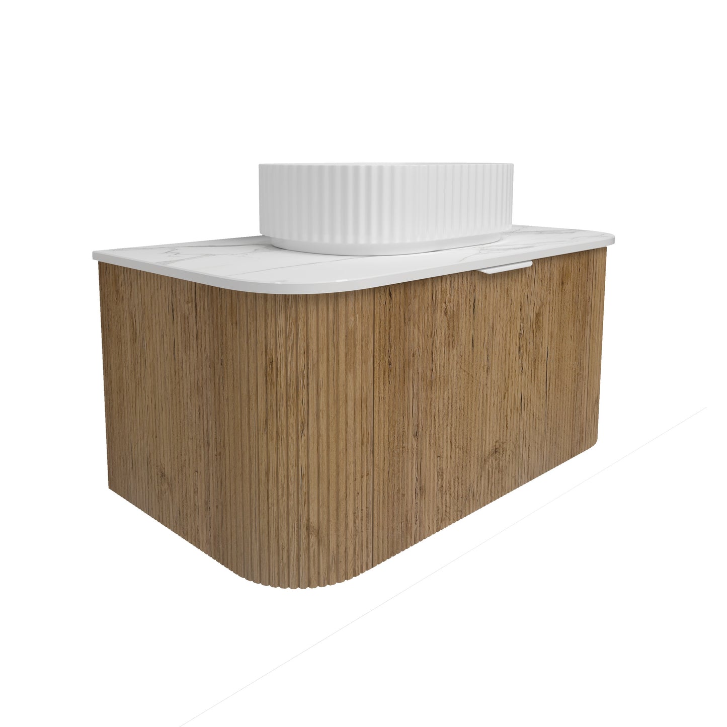 Agena Fluted Wood Grain WH Vanities Costal Oak LK-MA900W-PO