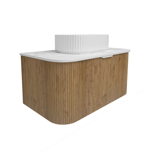 Agena Fluted Wood Grain WH Vanities Costal Oak LK-MA900W-PO