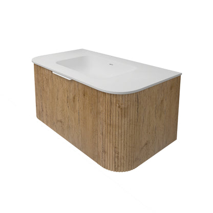 Agena Fluted Wood Grain WH Vanities Costal Oak LK-MA900W-PO
