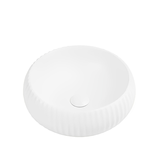 Oran Fine Ceramic Fluted Art Basin