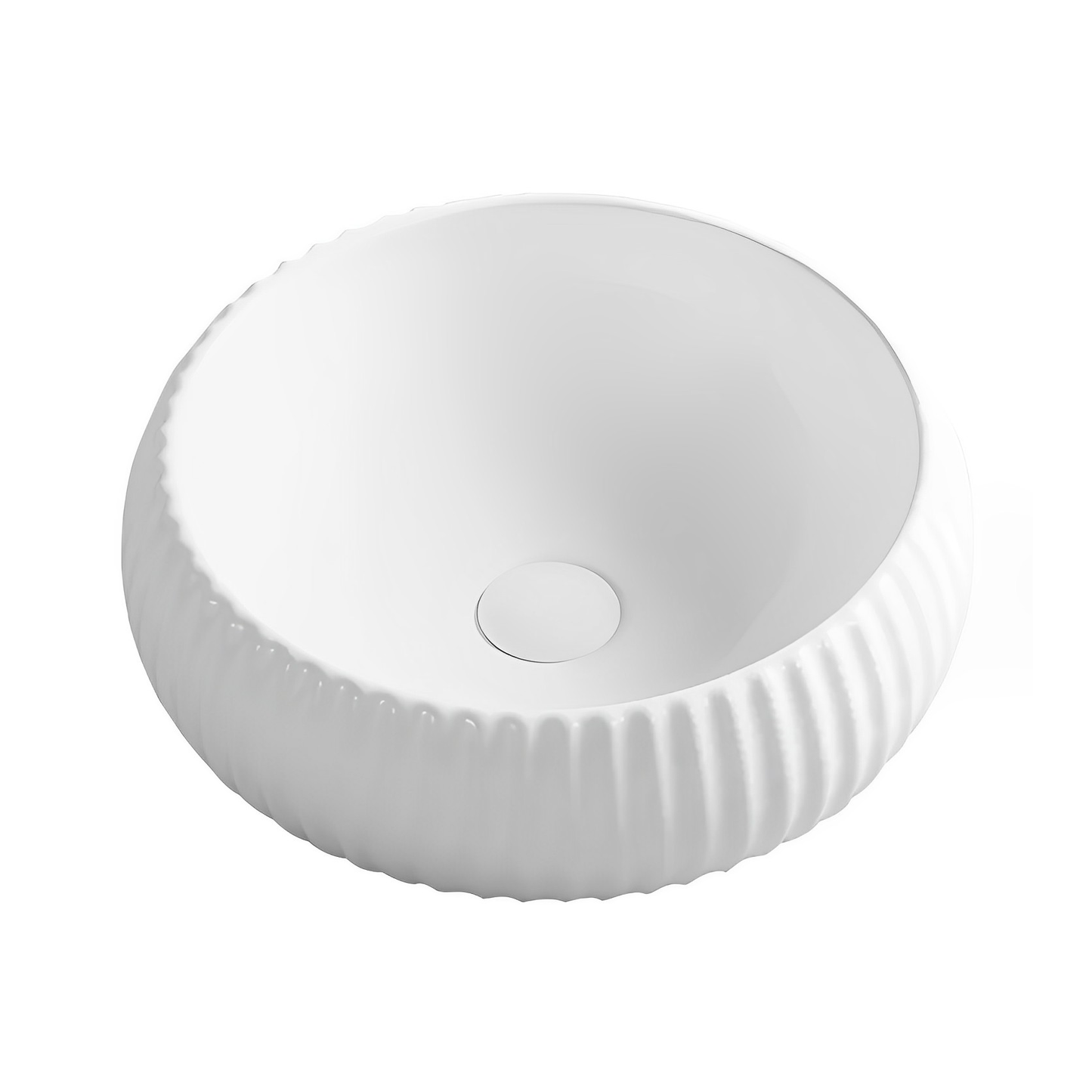 Oran Fine Ceramic Fluted Art Basin
