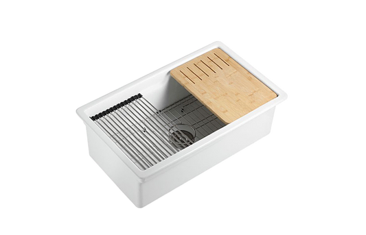 Vorona Fireclay Inset/Undermount Sink 813mm x 483mm x 255mm