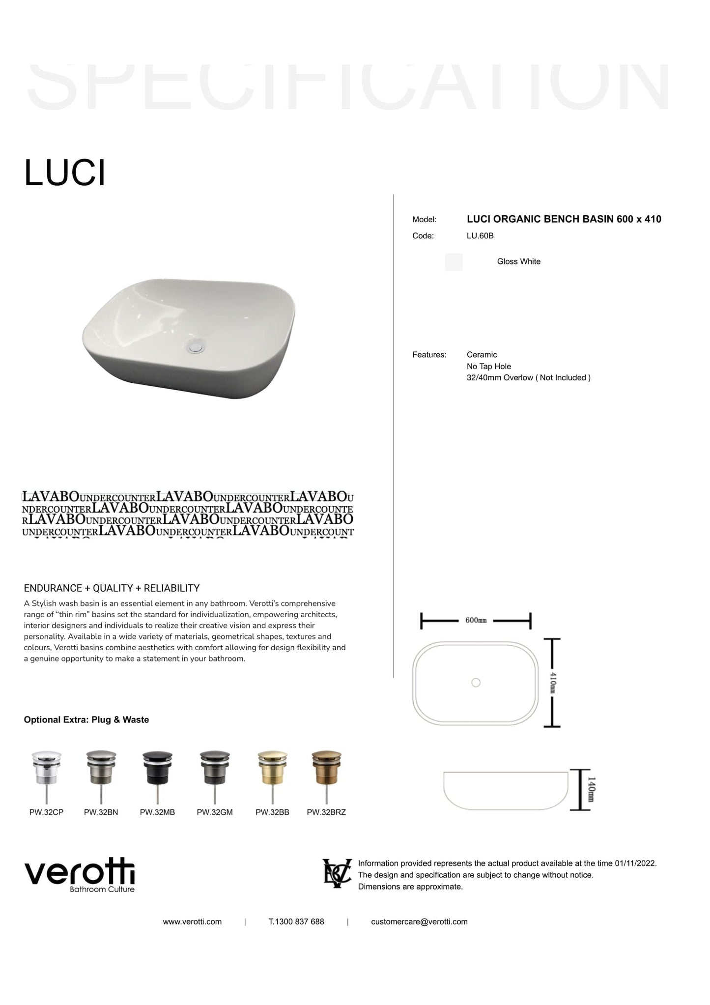 LUCI (W600, D410, H140)