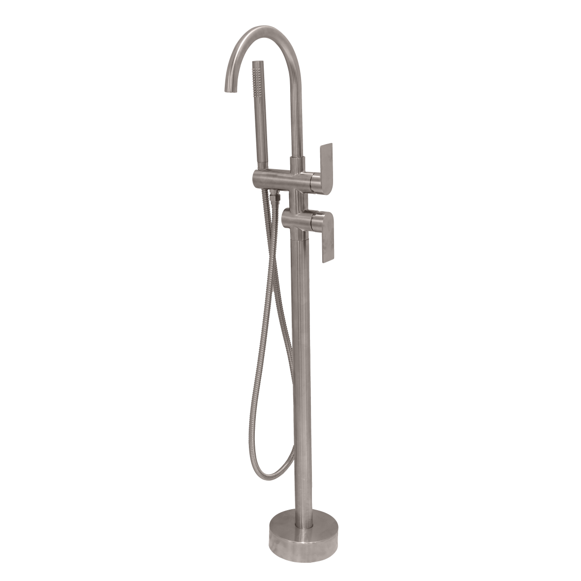 Luci Inox Freestanding Bath Filler w/ Hand Shower & Diverter