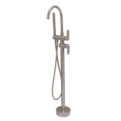 Luci Inox Freestanding Bath Filler w/ Hand Shower & Diverter
