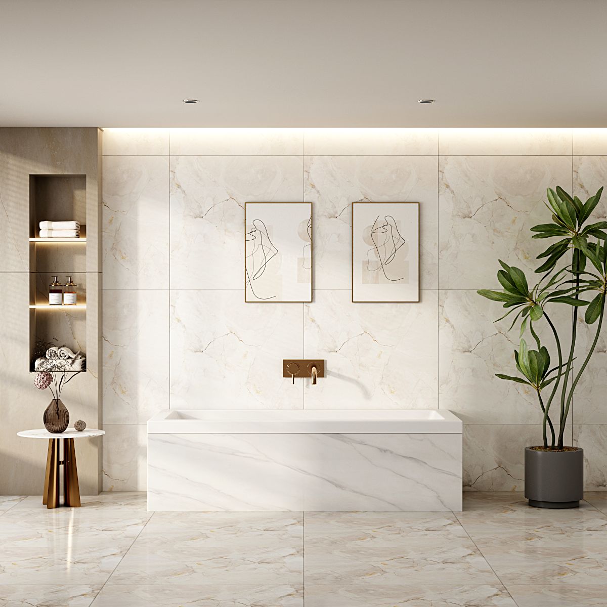 Mira Insert & Island Bathtub - Gloss White 1500mm, 1700mm