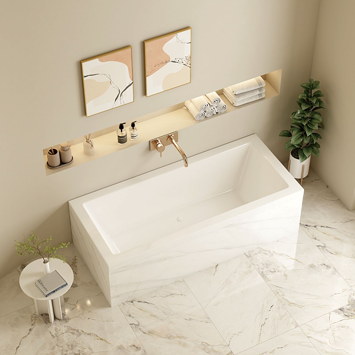 Mira Insert & Island Bathtub - Gloss White 1500mm, 1700mm