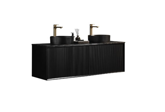 Kliff Modern Wall Hung PVC Cabinet Matte Black LK-MK1500W-MB