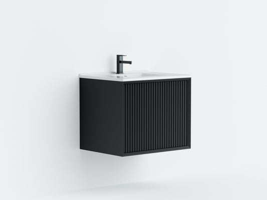 Kliff Modern Wall Hung PVC Cabinet Matte Black LK-MK600W-MB