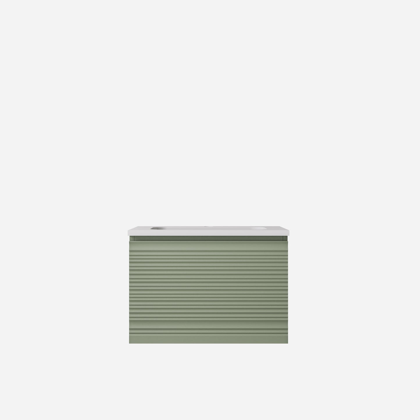 Sedona Olive Green Fluted Wall Hung PVC Cabinet LK-MS750W-OG