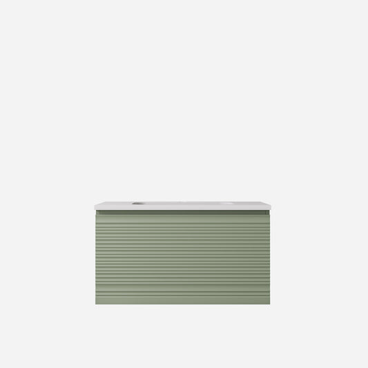Sedona Olive Green Fluted Wall Hung PVC Cabinet LK-MS900W-OG