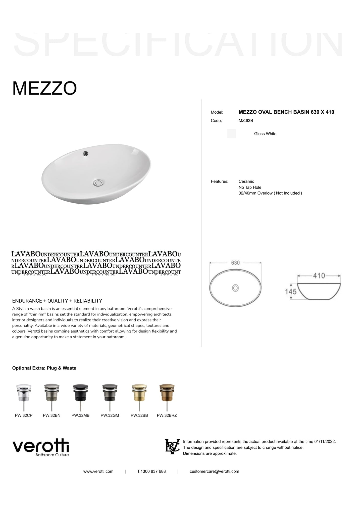 MEZZO (W630, D410, H145)