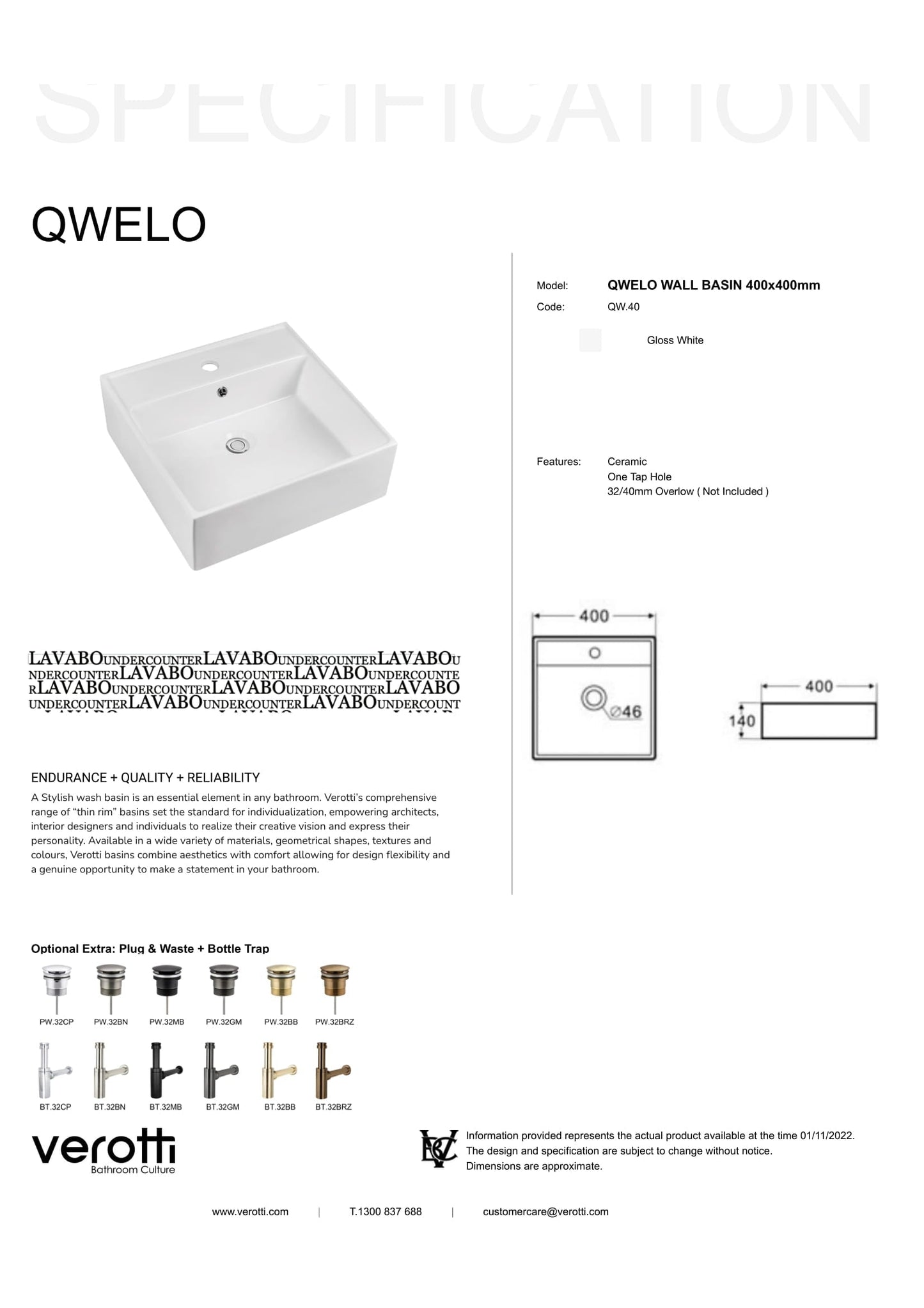 QWELO (W400, D400, H140)
