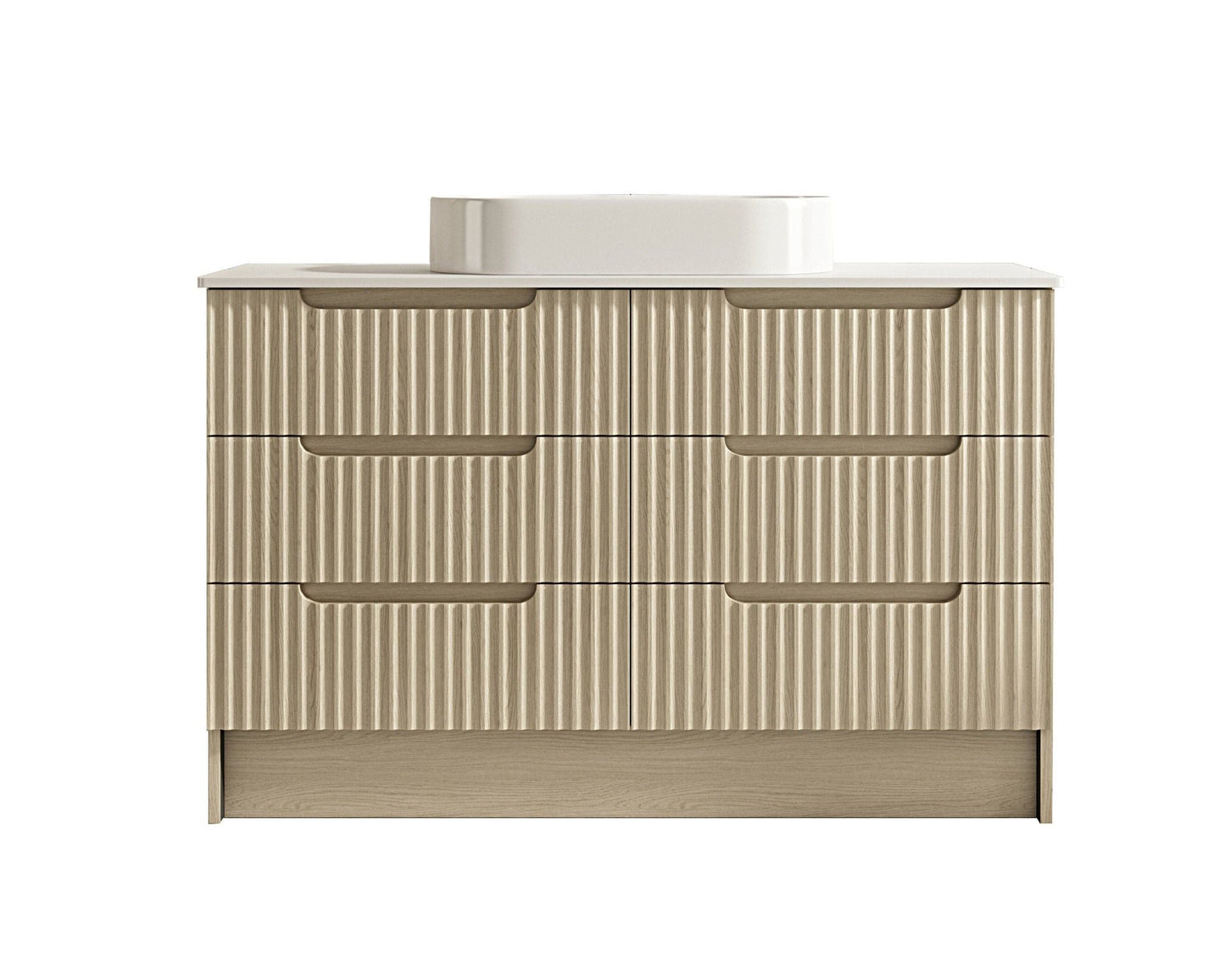 Fluted Rhea 1200mm Freestanding Cabinet - Natural Oak