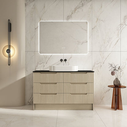 Fluted Rhea 1200mm Freestanding Cabinet - Natural Oak