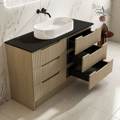 Fluted Rhea 1200mm Freestanding Cabinet - Natural Oak