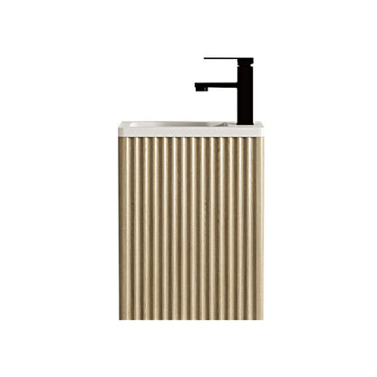Fluted Rhea 400mm Wall-Hung Cabinet - Natural Oak