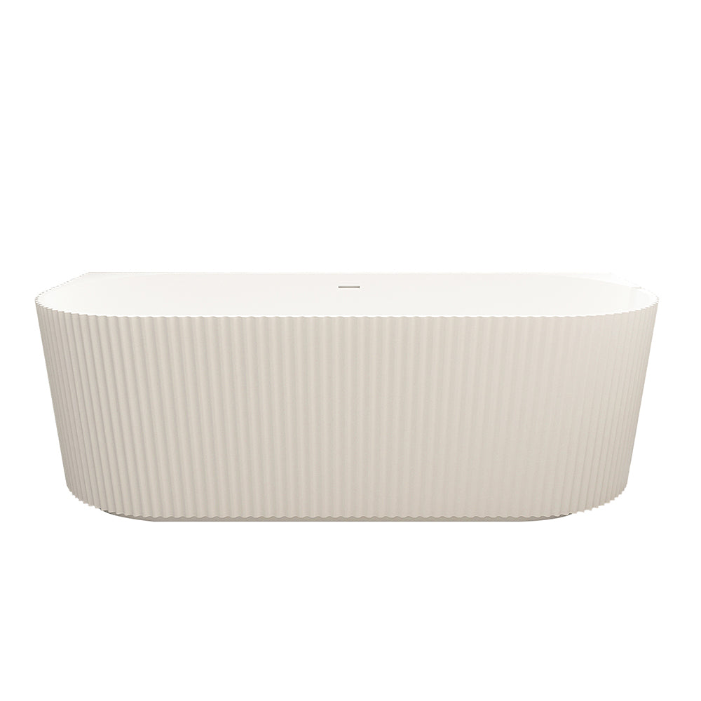 Rose Fluted Back-to-Wall Bathtub - Matt White 1500mm, 1700mm