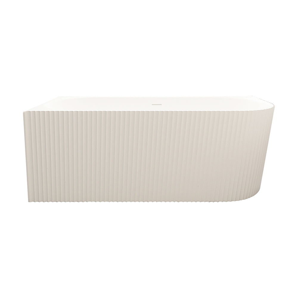 Rose V-Groove Corner Bathtub - Matt White 1500mm, 1700mm
